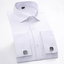 QISHA Cufflinks Long Sleeve Casual Male Slim Fit French