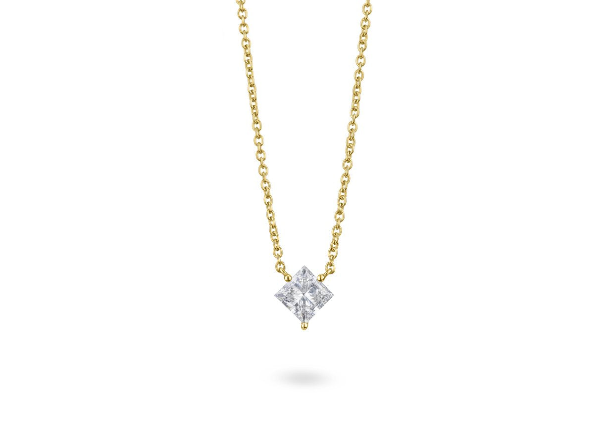 Lab-Grown Diamond 1ct. Princess Cut 14k Gold Pendant