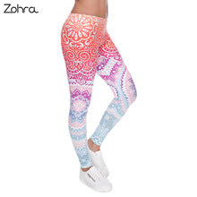Zohra Aztec Round Ombre Printing leggins Slim High Waist