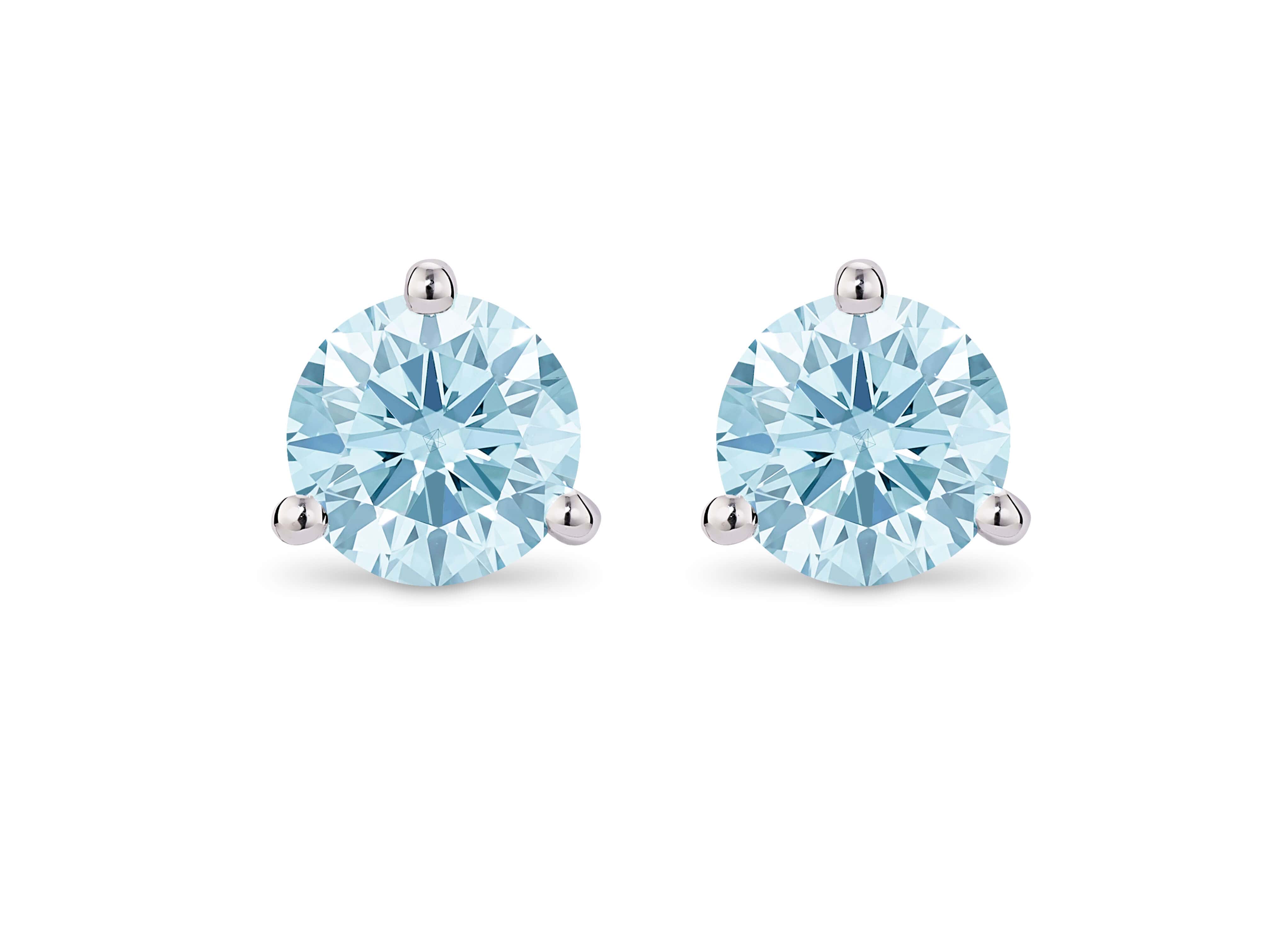 Lab-Grown Diamond 2ct. Tw. Round Brilliant Solitaire 14k Gold Studs