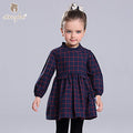 Simyke Autumn Plaid Dress With Long Sleeve Dress For Girl