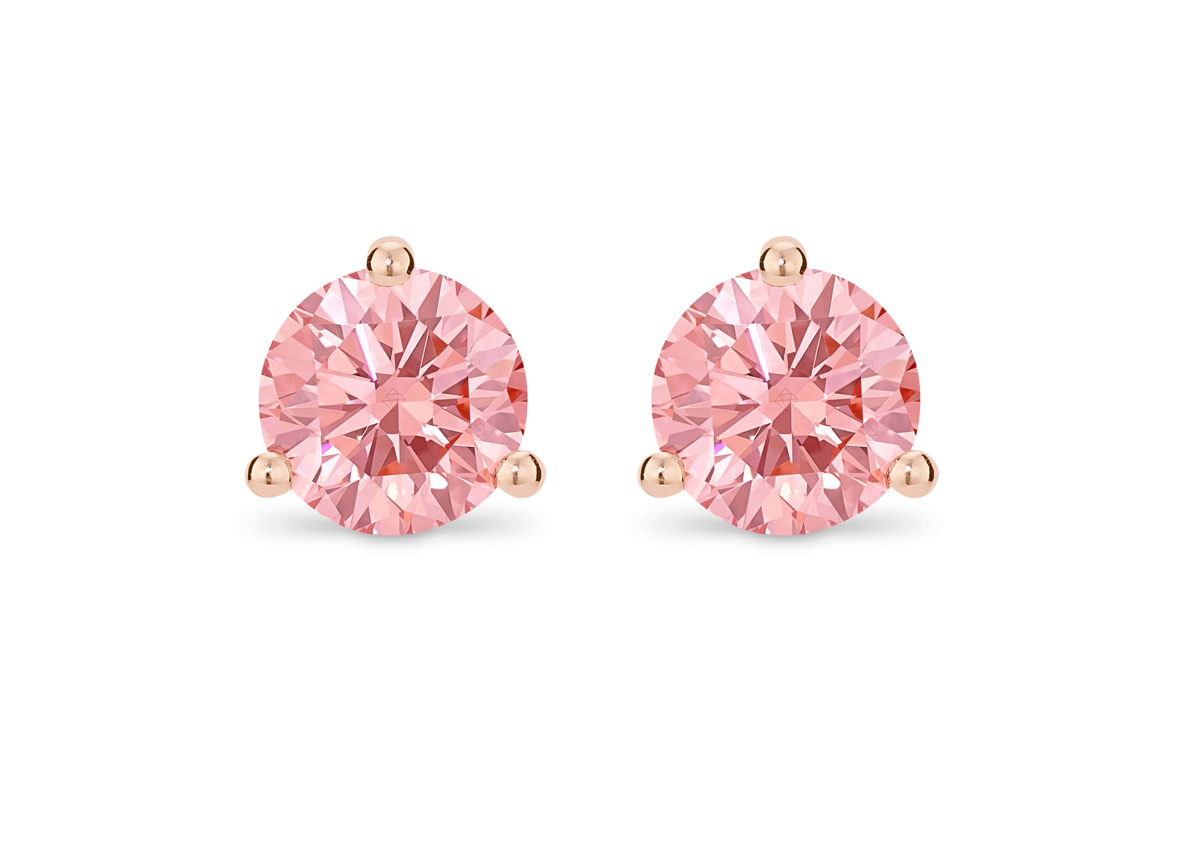 Lab-Grown Diamond 2ct. Tw. Round Brilliant Solitaire 14k Gold Studs