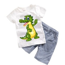 LOKEDIKE 2PCS Suit Baby Boy Clothes Children Summer Cotton