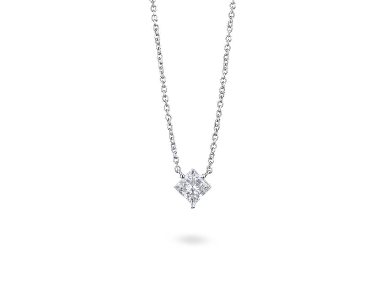 Lab-Grown Diamond 1ct. Princess Cut 14k Gold Pendant